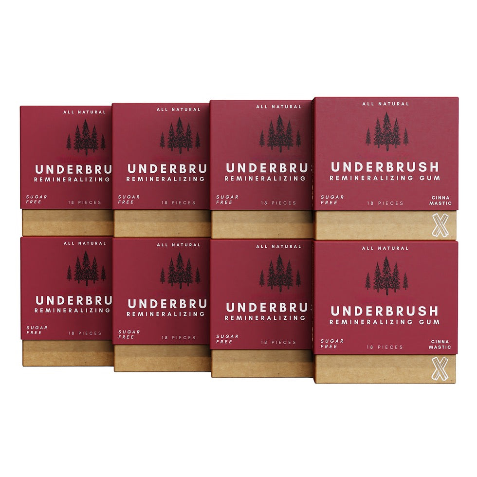 Underbrush Remineralizing Chewing Gum - Nano-Hydroxyapatite Gum for Teeth & Gum Protection