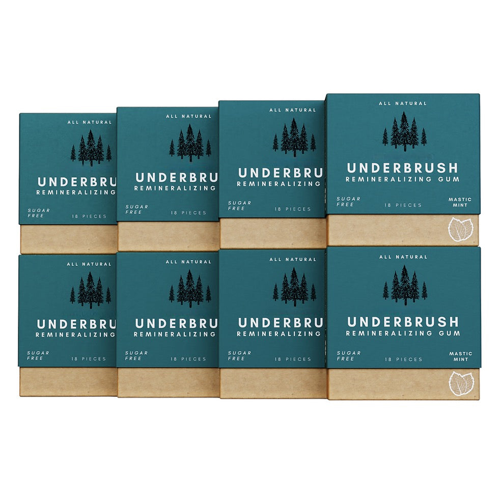 Underbrush Remineralizing Chewing Gum - Nano-Hydroxyapatite Gum for Teeth & Gum Protection