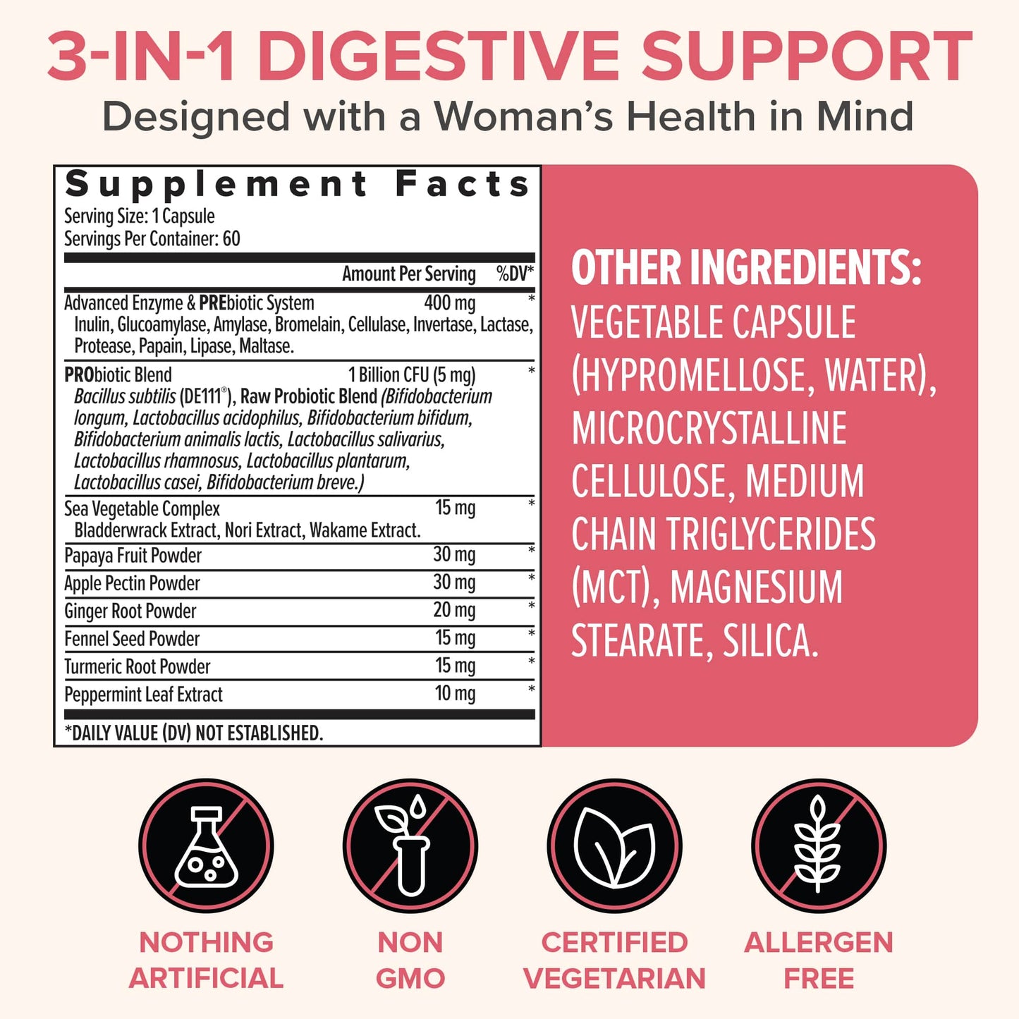 Health Probiotics for Women – Daily Digestive Support, 60 ct