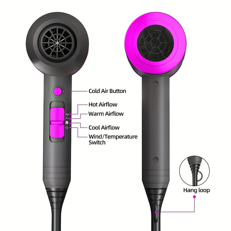 Professional Electric Hair Dryer – Negative Ion Technology for Frizz-Free Hair