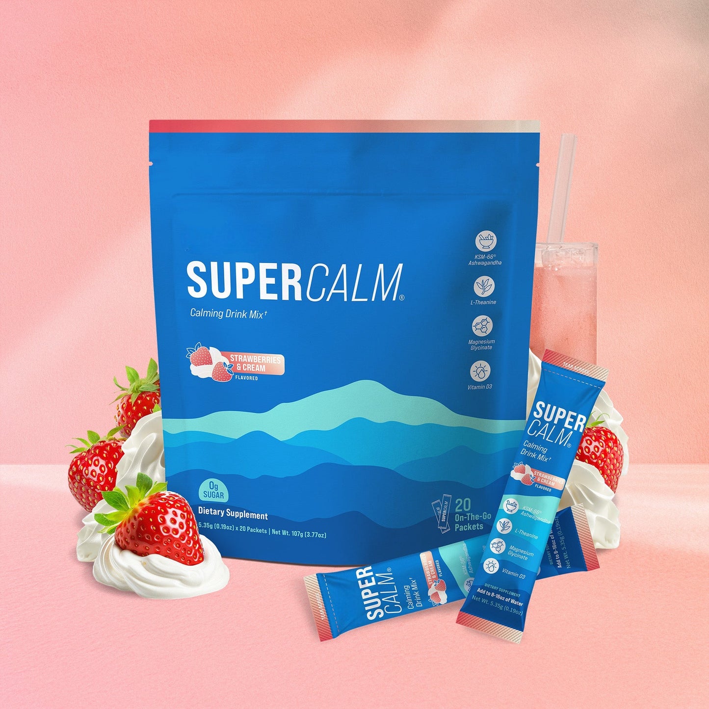 Supercalm Drink Mix – Ashwagandha, Magnesium & D3, 30 Servings
