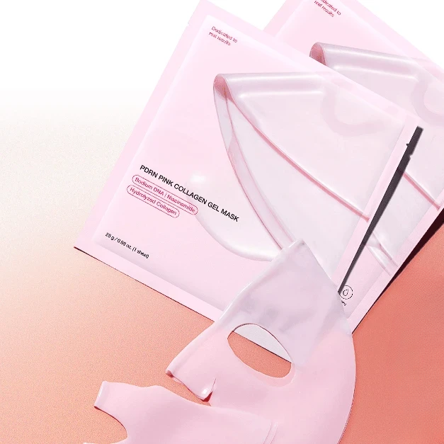 PDRN Pink Collagen Gel Mask (4 Sheets) – Salmon DNA & Pink Glow