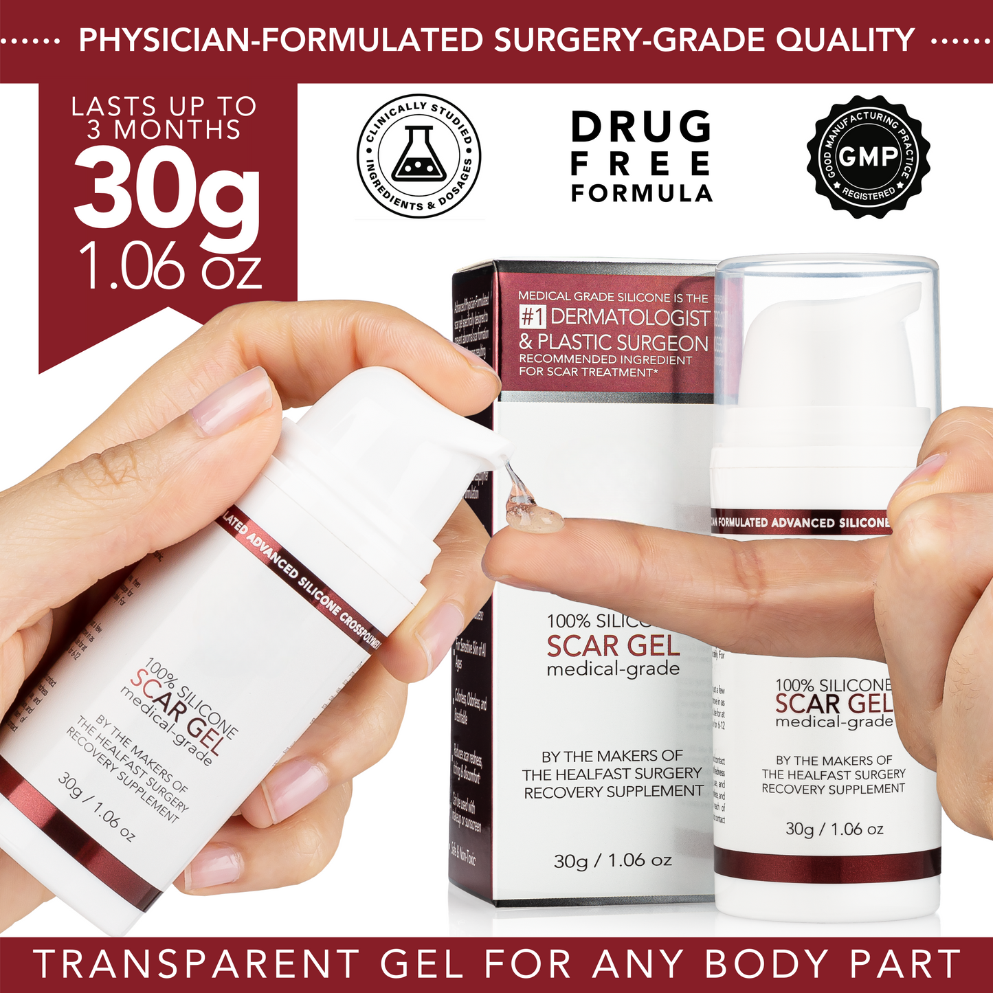 Silicone Scar Gel – Physician Formulated Sheeting, 30g