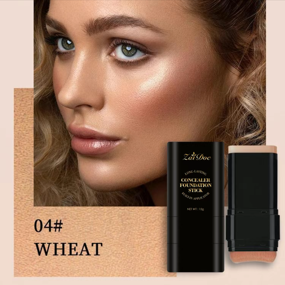 Zaidoc Foundation Concealer Dual-ended with Built-in Brush