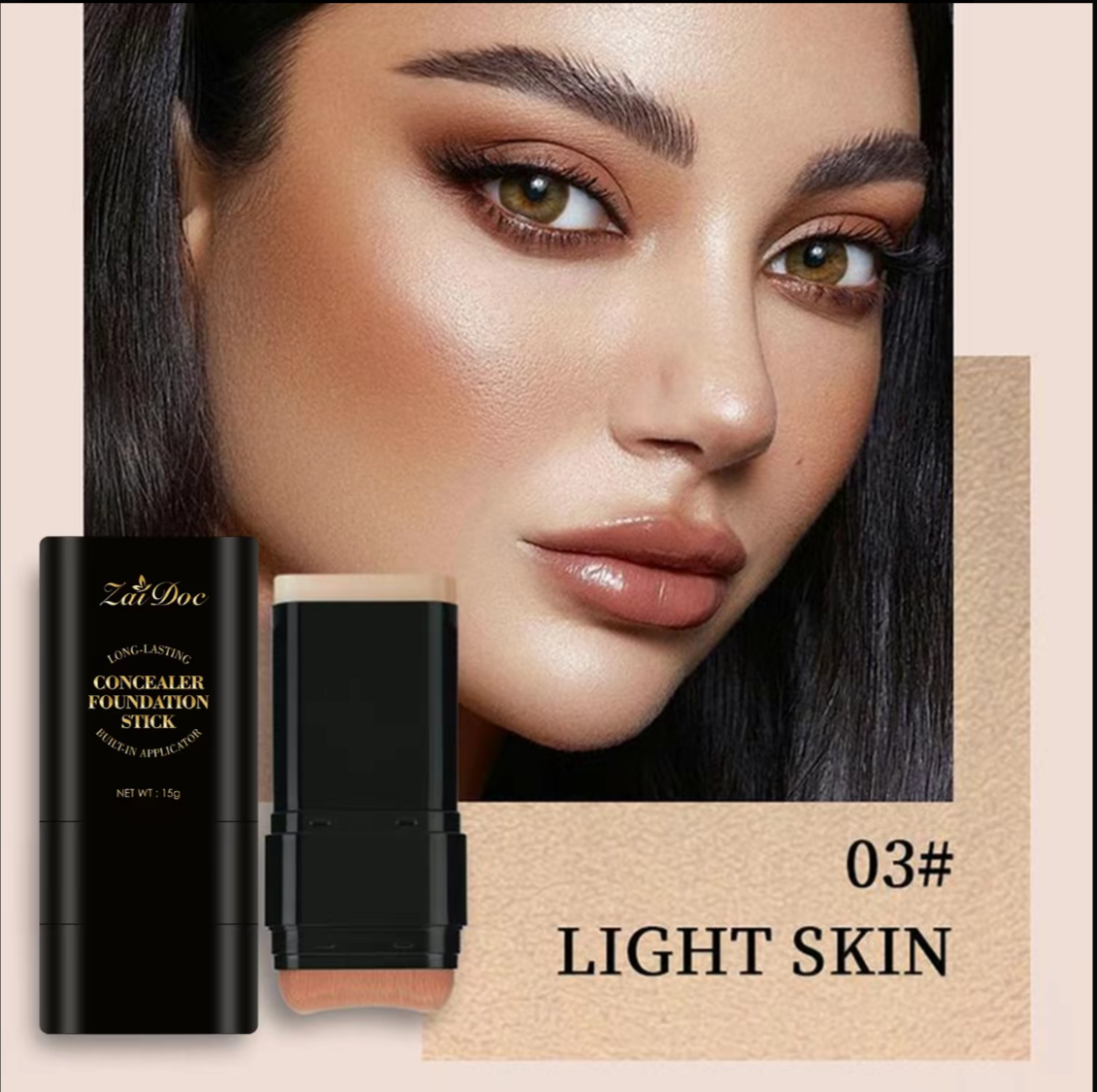 Zaidoc Foundation Concealer Dual-ended with Built-in Brush