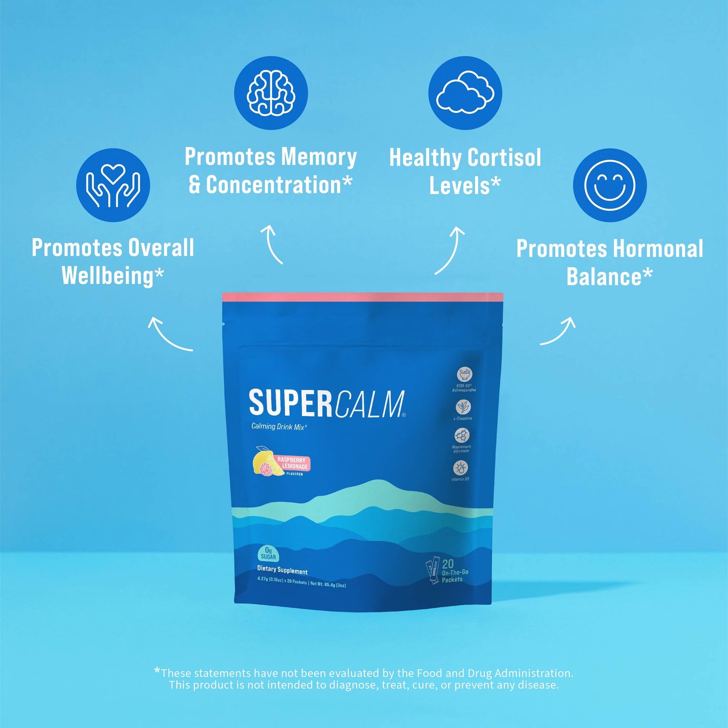 Supercalm Drink Mix – Ashwagandha, Magnesium & D3, 30 Servings