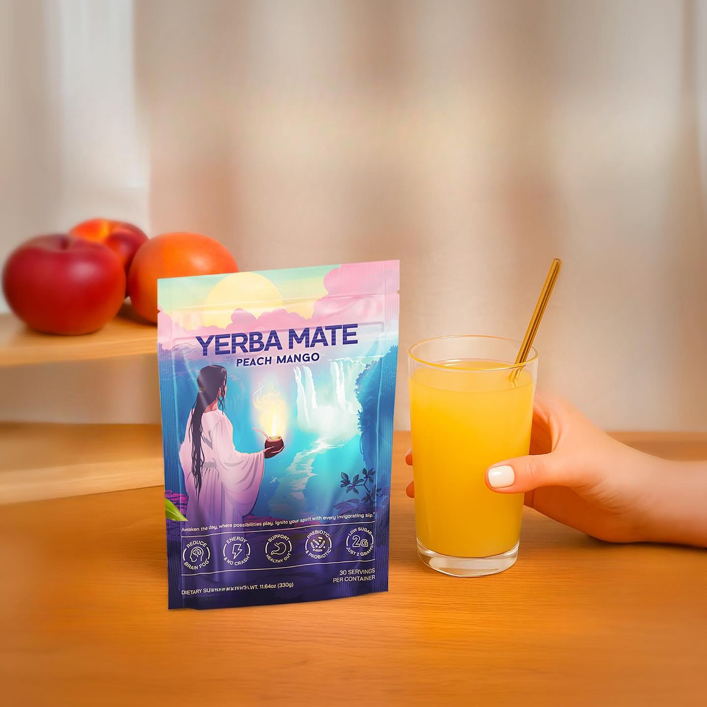 Yerba Mate Instant Tea Powder - Strawberry Matcha, Peach Mango & Piña Colada Flavors