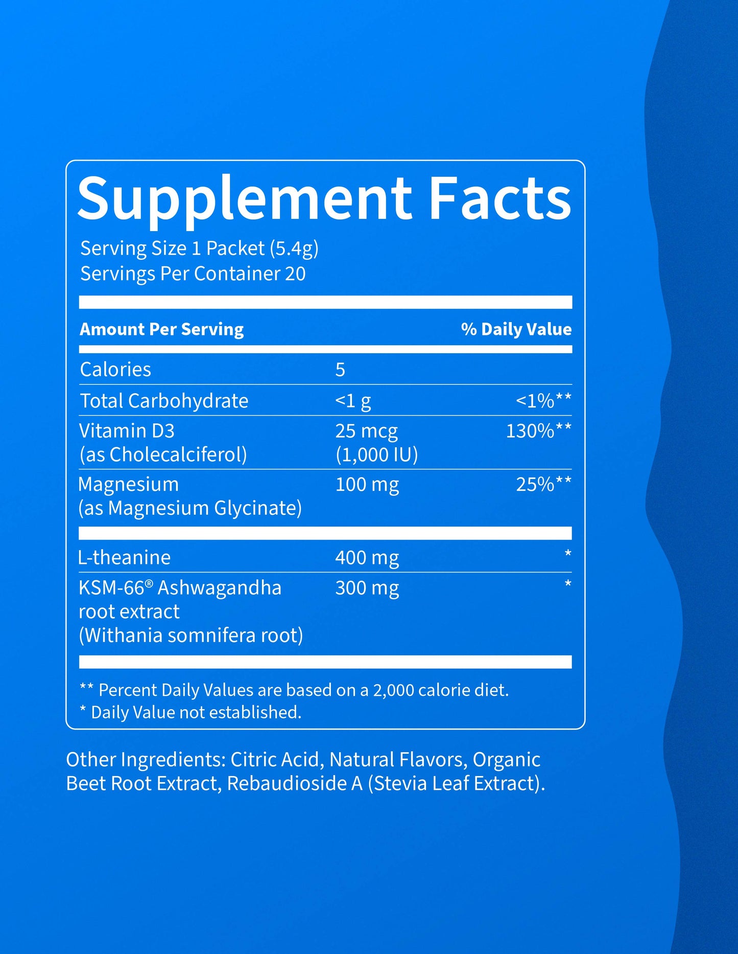 Supercalm Drink Mix – Ashwagandha, Magnesium & D3, 30 Servings