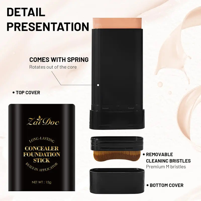 Zaidoc Foundation Concealer Dual-ended with Built-in Brush