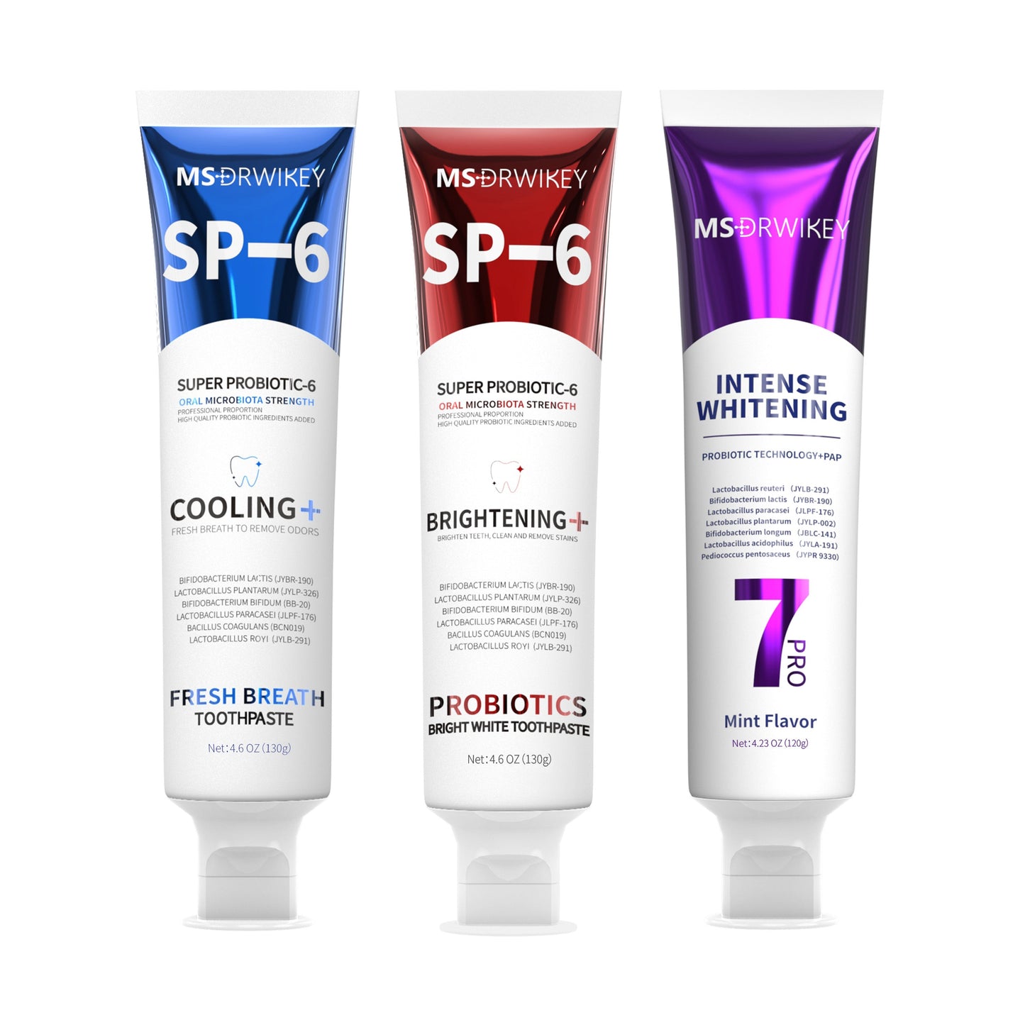 MSDRWIKEY SP-6 Oral Care Set (5-Pack) – Probiotic Formula for Enamel Protection & Complete Dental Hygiene