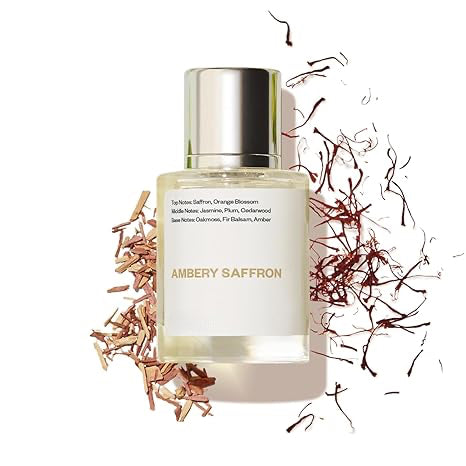 Ambery Saffron 1.7 Fl Oz (50ml) - Eau de Parfum - Inspired by Baccarat Rouge 540 - Vegan, Unisex Perfume Spray