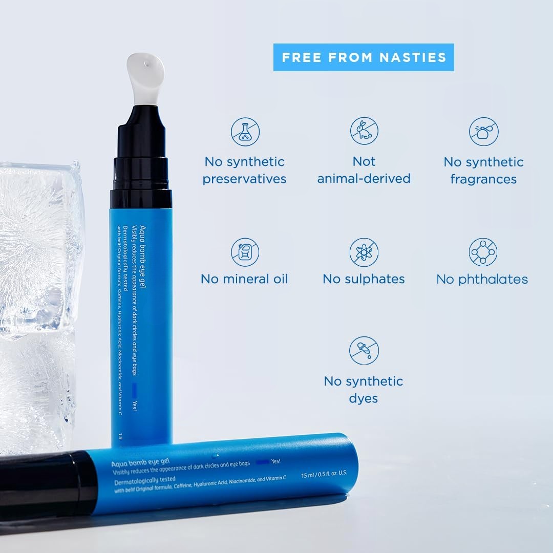 Aqua Bomb Cooling Eye Gel – Caffeine & Hyaluronic Acid, 25 ml