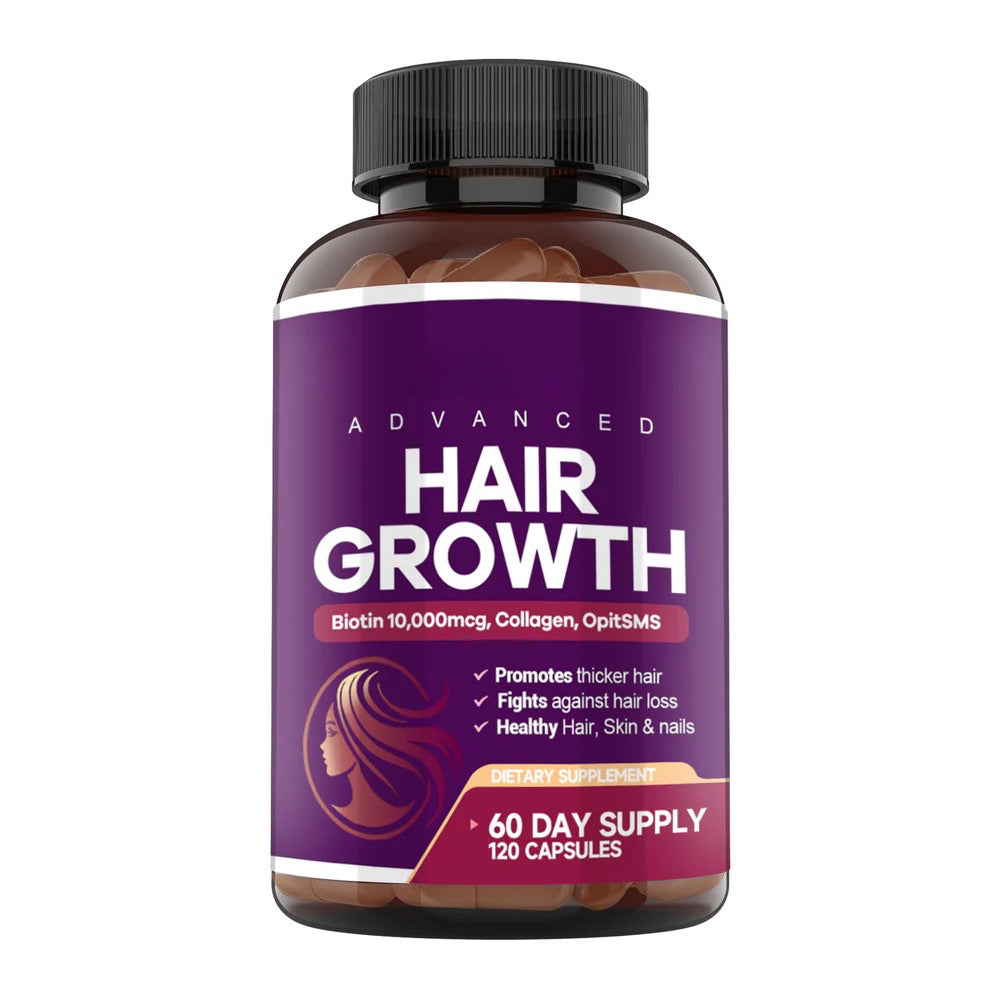 Advanced Hair Growth Vitamins for Women – Biotin & Collagen, 60ct