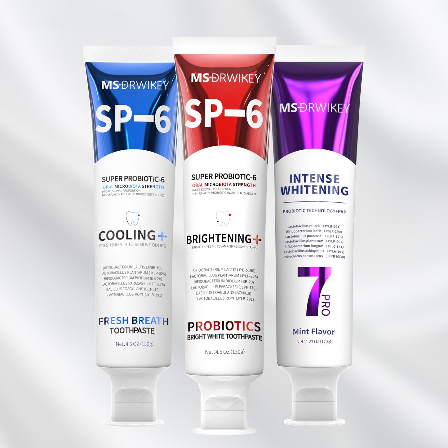 MSDRWIKEY SP-6 Oral Care Set (5-Pack) – Probiotic Formula for Enamel Protection & Complete Dental Hygiene
