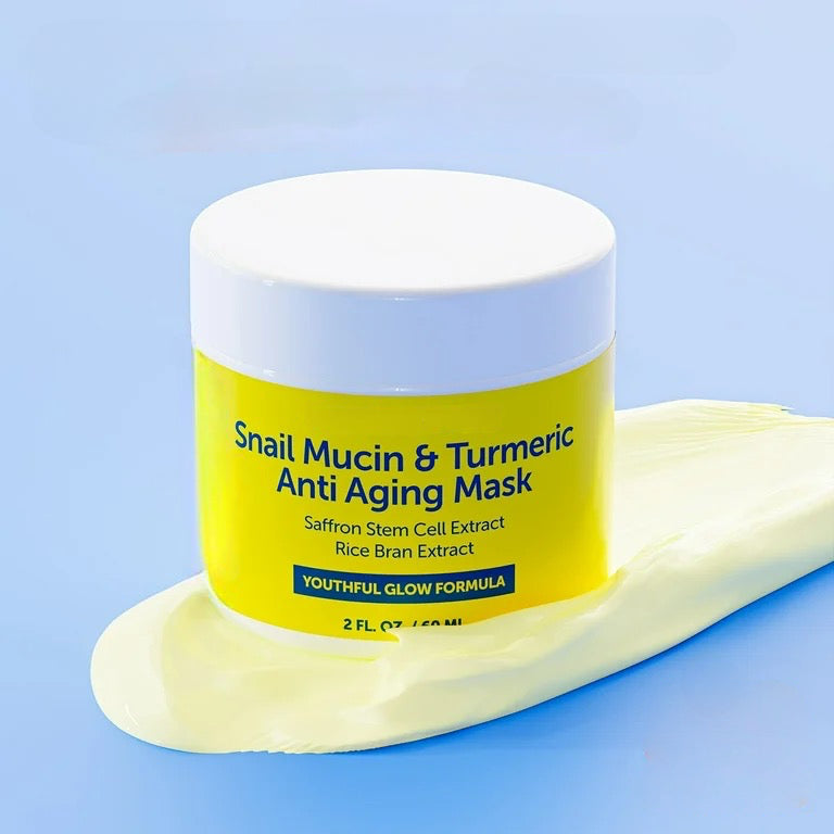 Snail Mucin & Turmeric Anti-Aging Mask - Hydrating and Brightening Anti-Aging Face Mask
