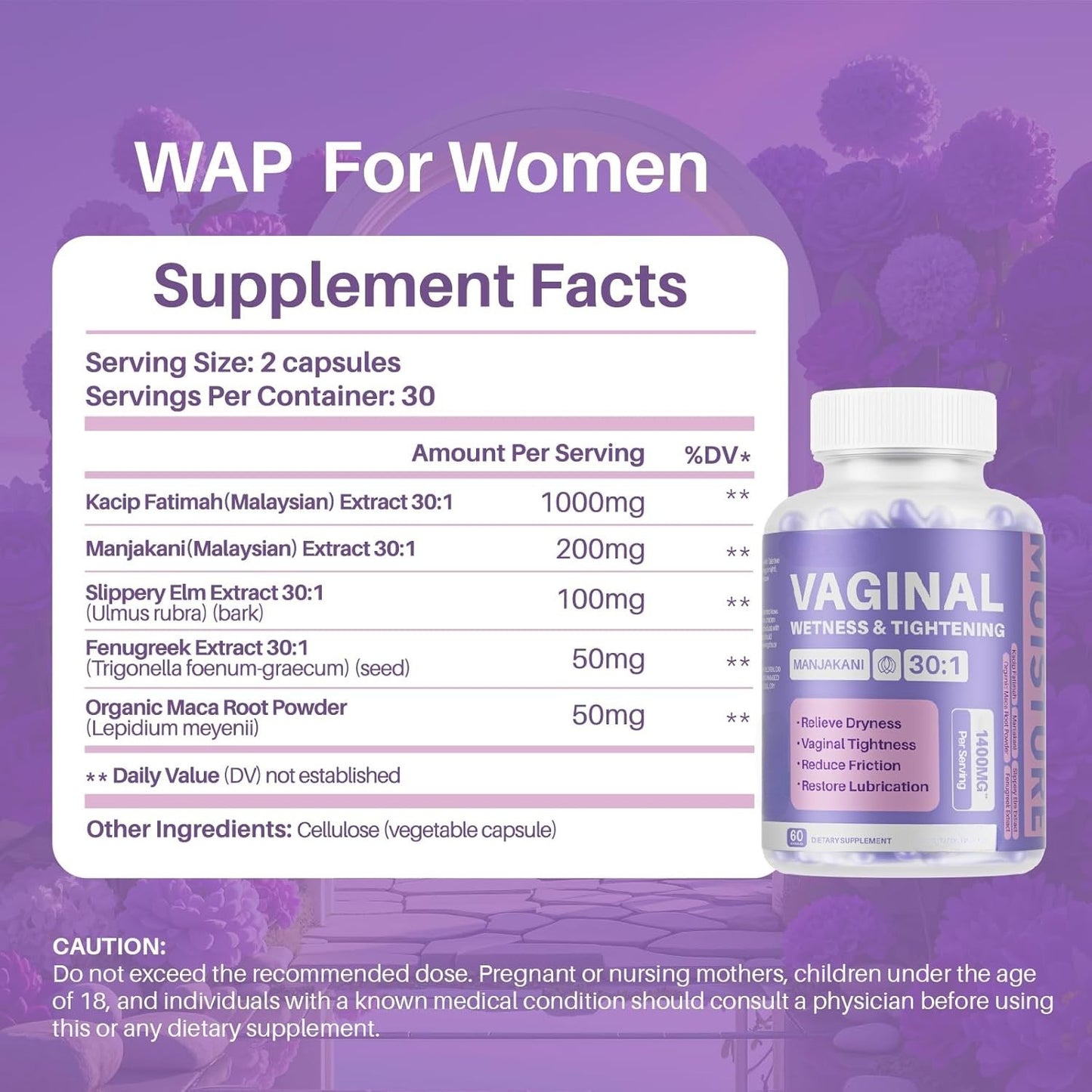 Women's Intimate Wellness Capsules – pH & Dryness Support, 60ct