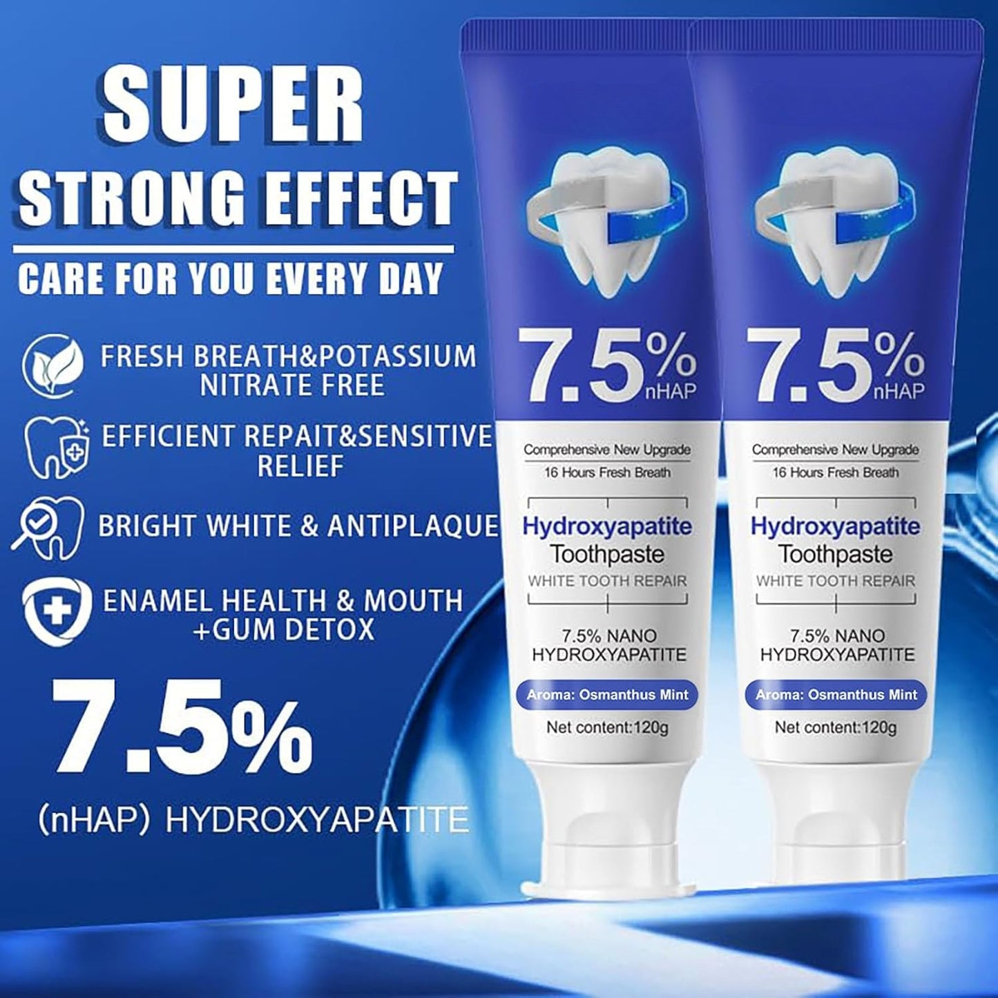 Hydroxyapatite Toothpaste – Fluoride-Free, 4.23 oz