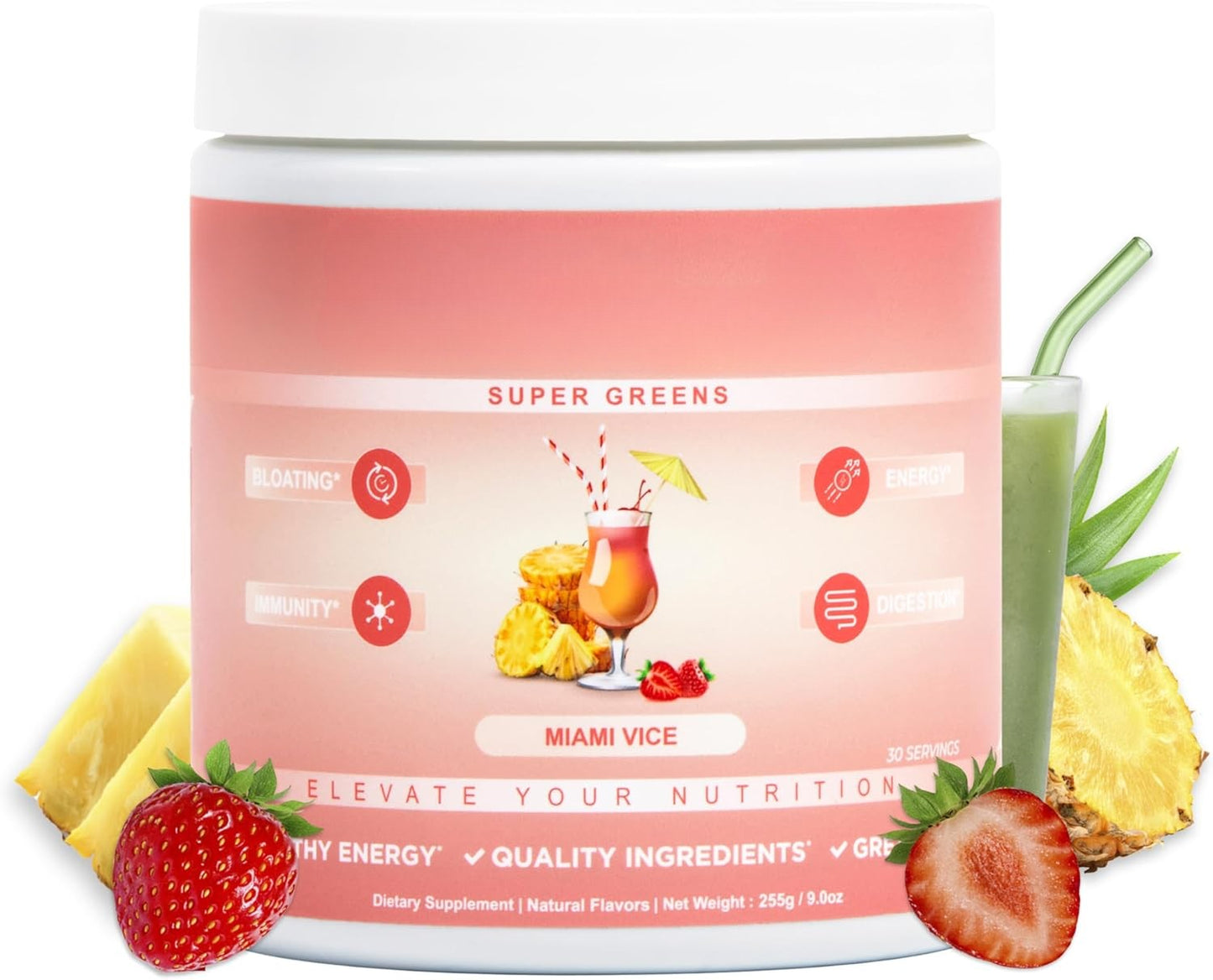 Nutrition Super Greens Powder – Organic, Vegan, 30 Servings