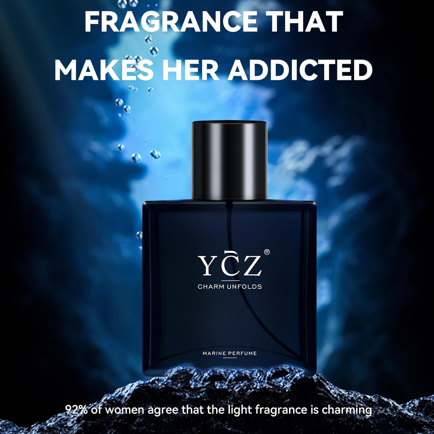 YCZ Charm Unfolds Marine Eau de Parfum – Unisex Scent, 1.7oz