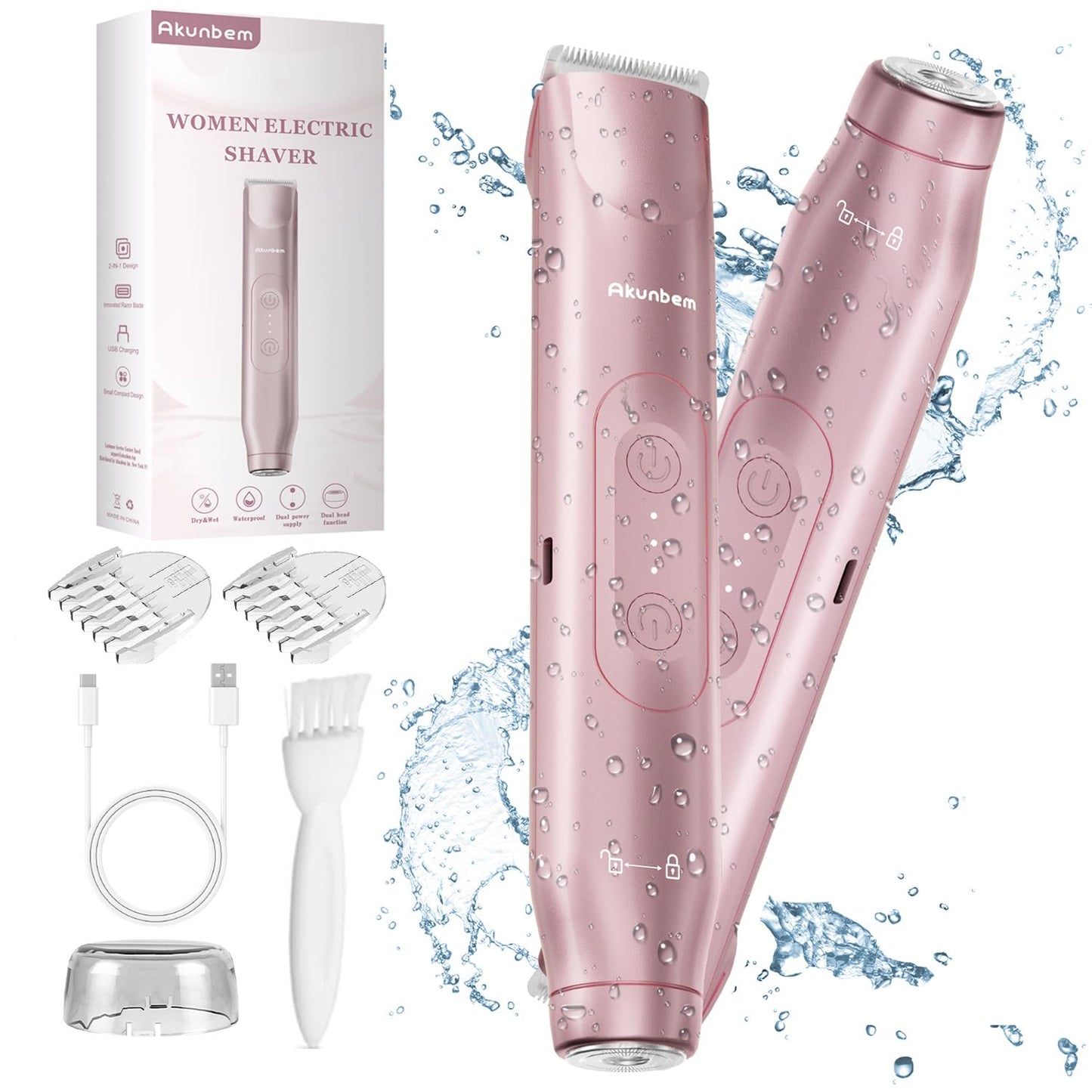 Akunbem 2-in-1 Electric Shaver & Bikini Trimmer