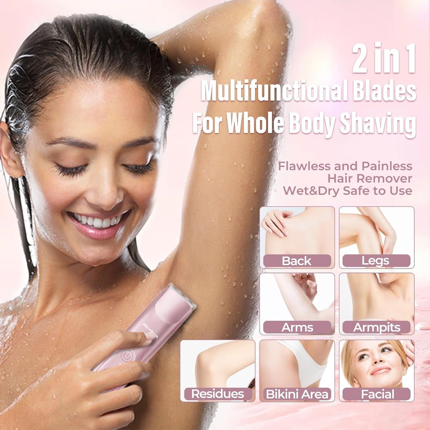 Akunbem 2-in-1 Electric Shaver & Bikini Trimmer