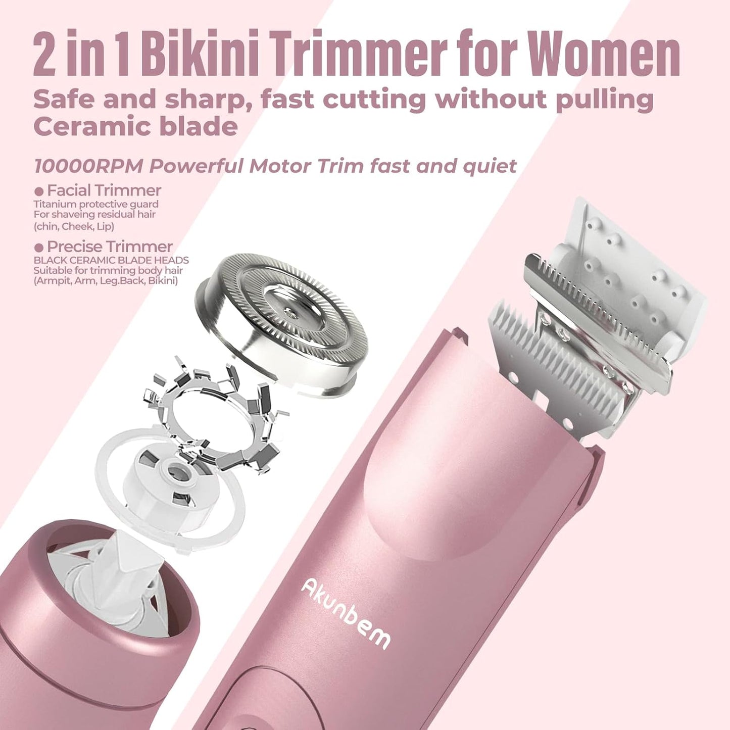Akunbem 2-in-1 Electric Shaver & Bikini Trimmer