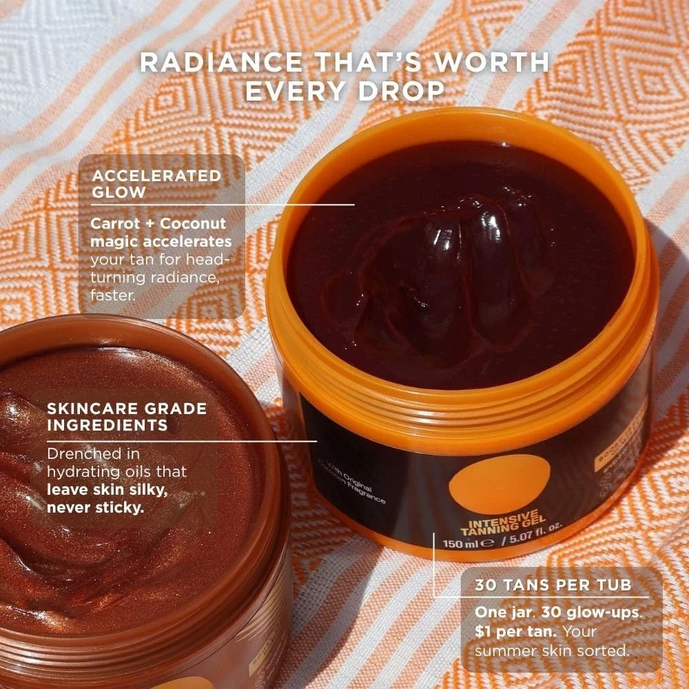 Intensive Tanning Gel – With Carrot & Coconut Oil, 5 fl oz