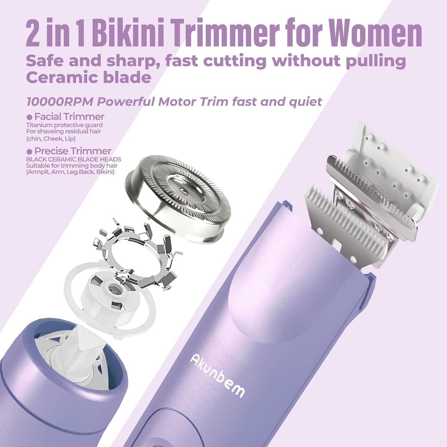 Akunbem 2-in-1 Electric Shaver & Bikini Trimmer