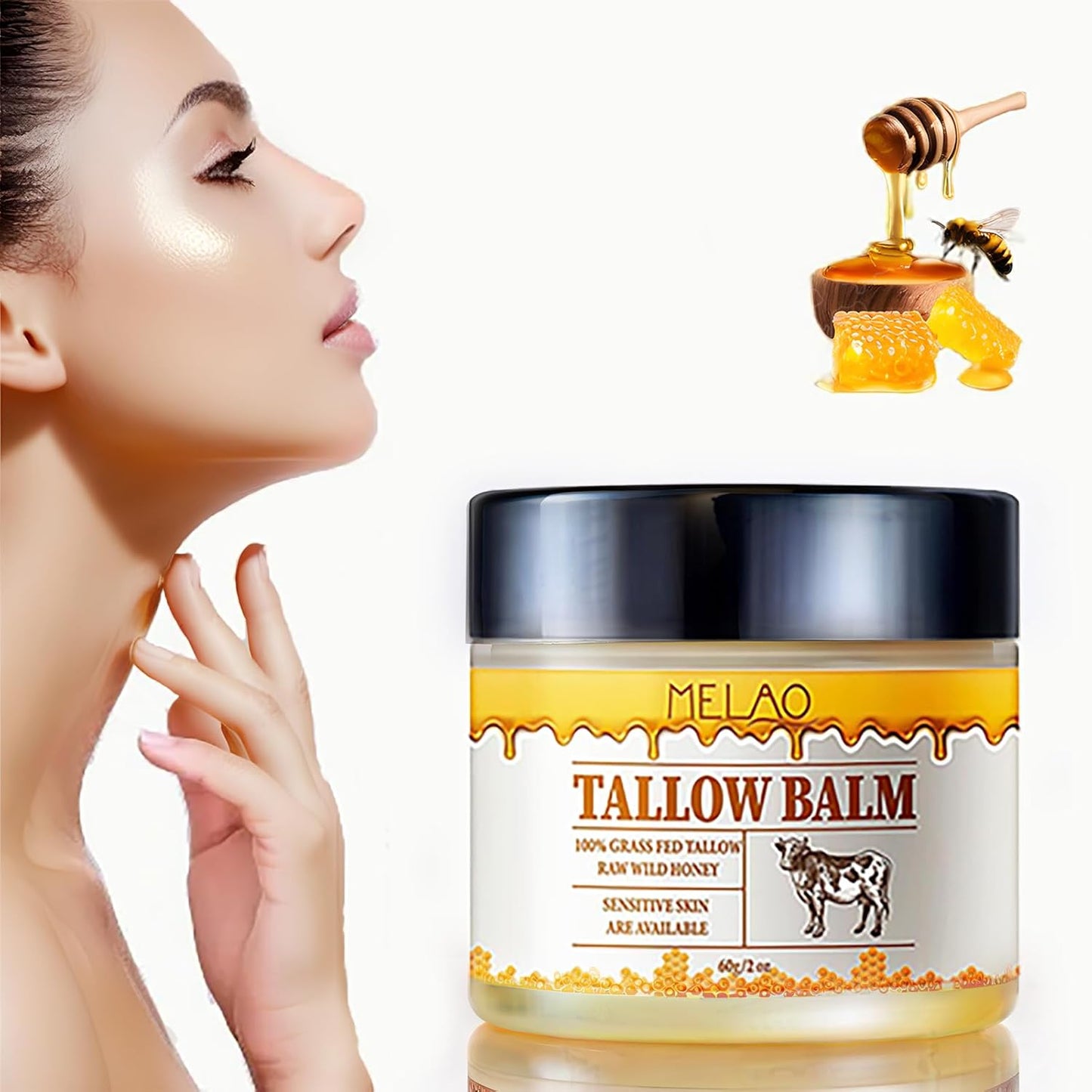 OOKUU Tallow Moisturizer – Balm with Raw Honey for Dry Skin