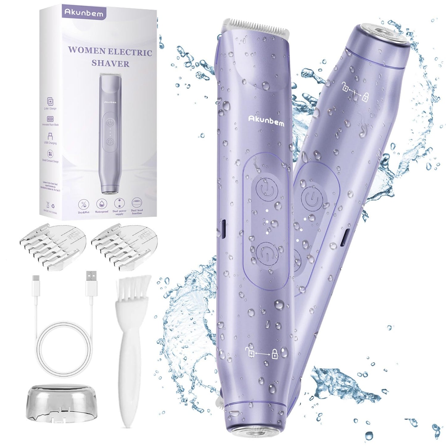 Akunbem 2-in-1 Electric Shaver & Bikini Trimmer