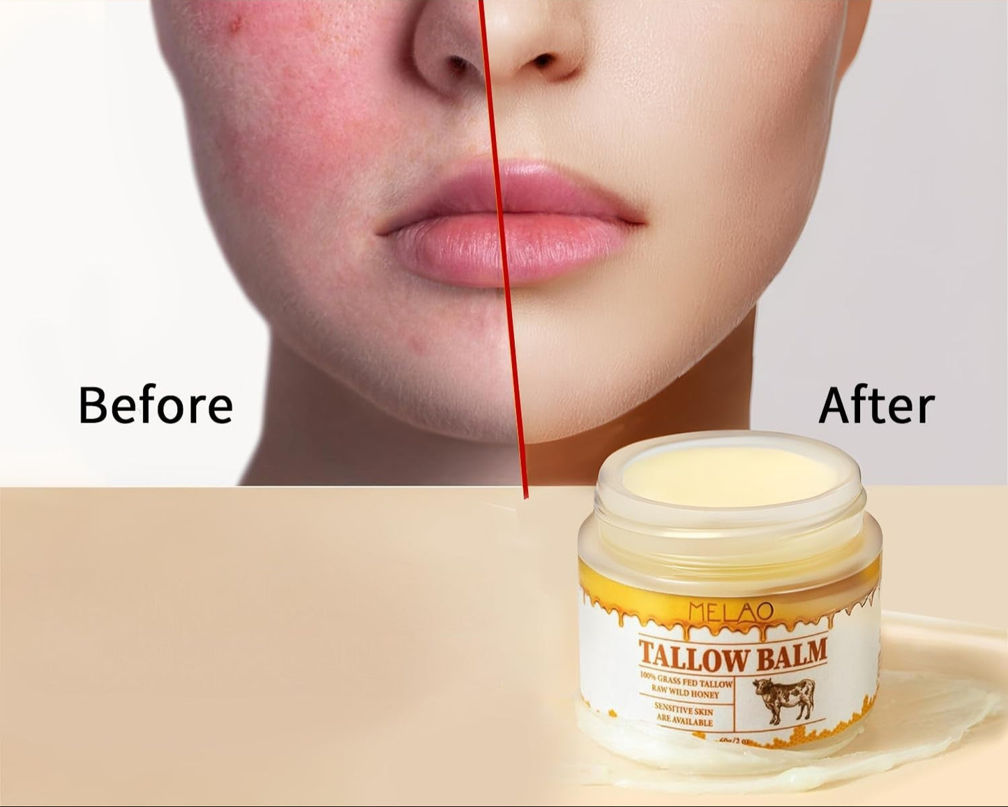 OOKUU Tallow Moisturizer – Balm with Raw Honey for Dry Skin