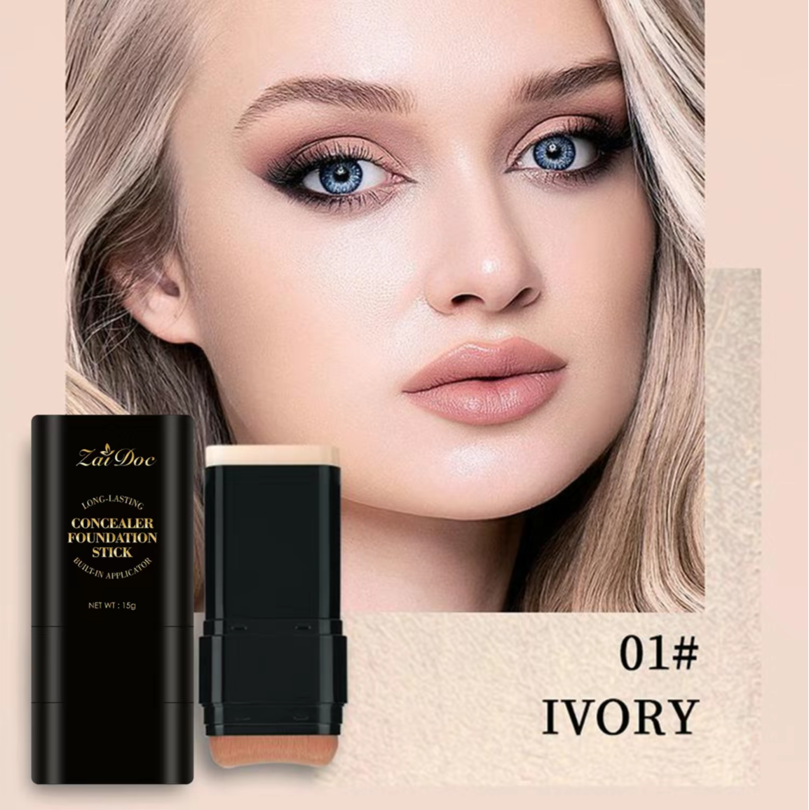 Zaidoc Foundation Concealer Dual-ended with Built-in Brush