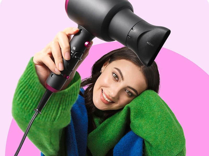 Ionic Hair Dryer with Diffuser - 1875W Professional Blow Dryer with Constant Temperature & Ceramic Technology