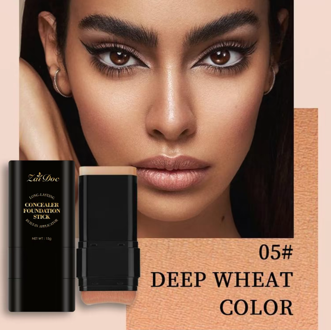 Zaidoc Foundation Concealer Dual-ended with Built-in Brush