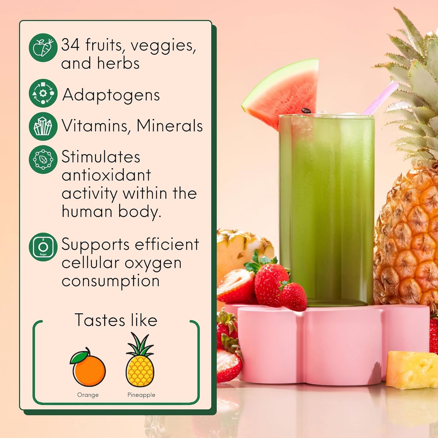 Nutrition Super Greens Powder – Organic, Vegan, 30 Servings