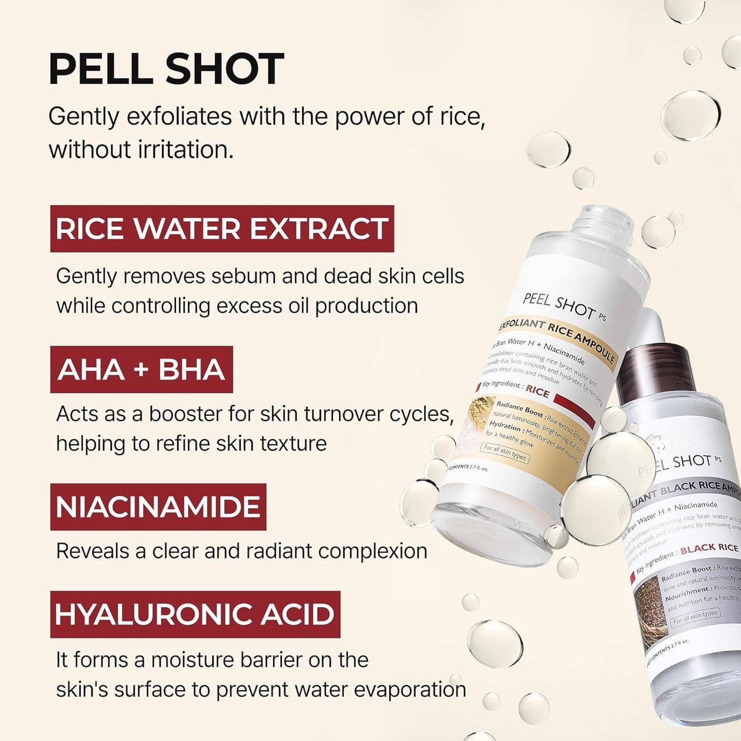 Peel Shot Glow Rice Ampoule Duo – White + Black Rice Scrub Set