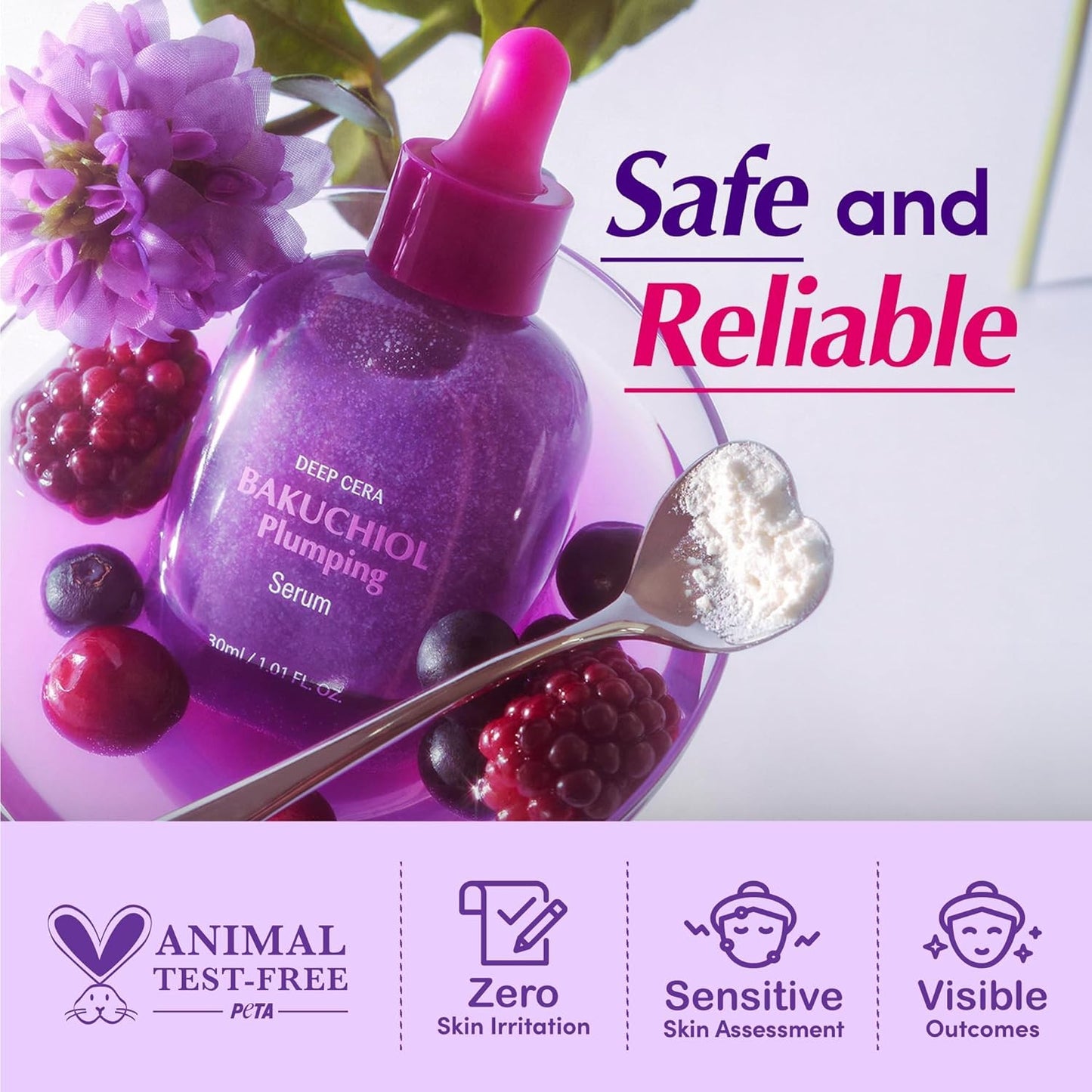 Bakuchiol Plumping Serum – Retinol Alternative, 1.01oz / 30ml