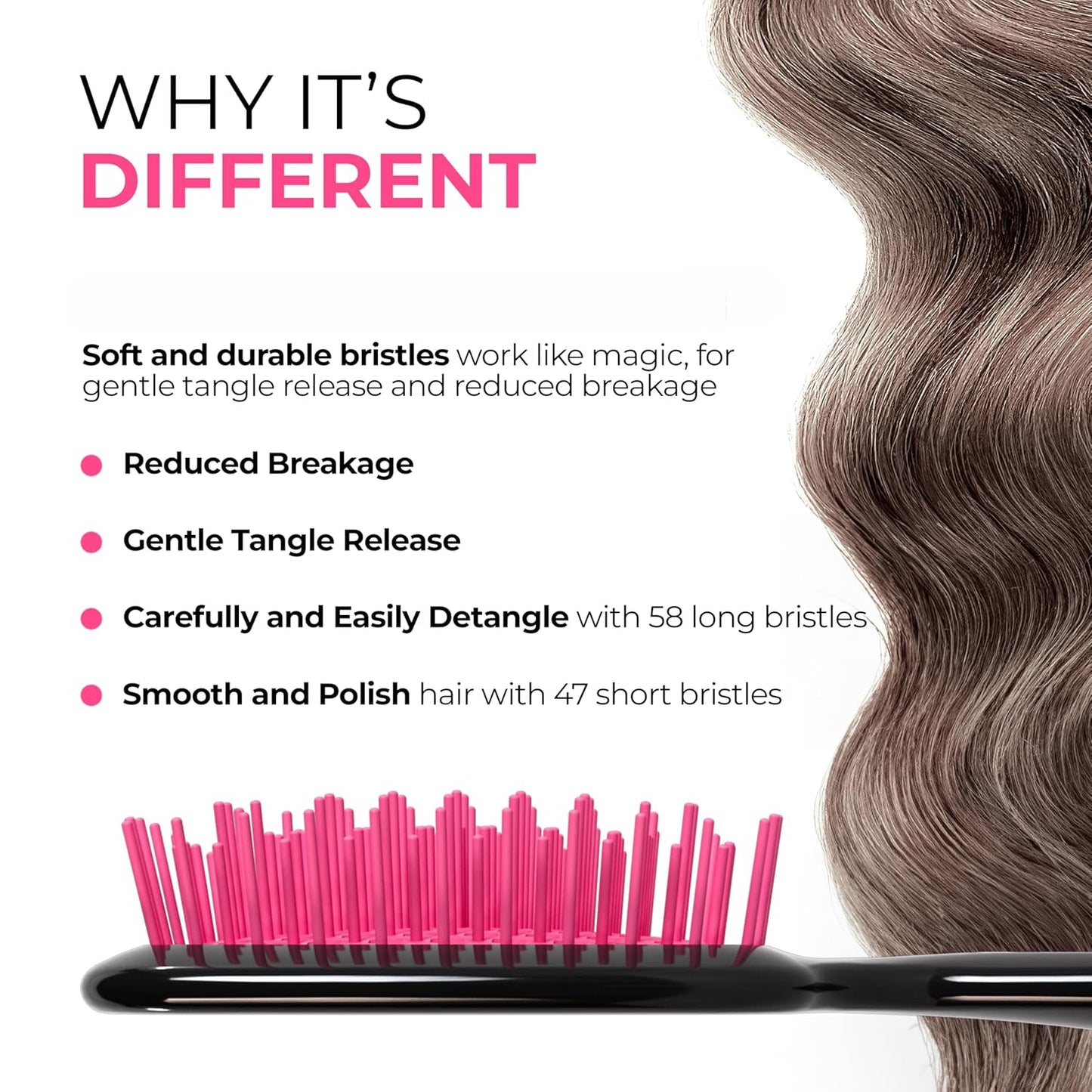 Detangling Hair Brush – DuoFlex Bristles for Wet & Dry Hair