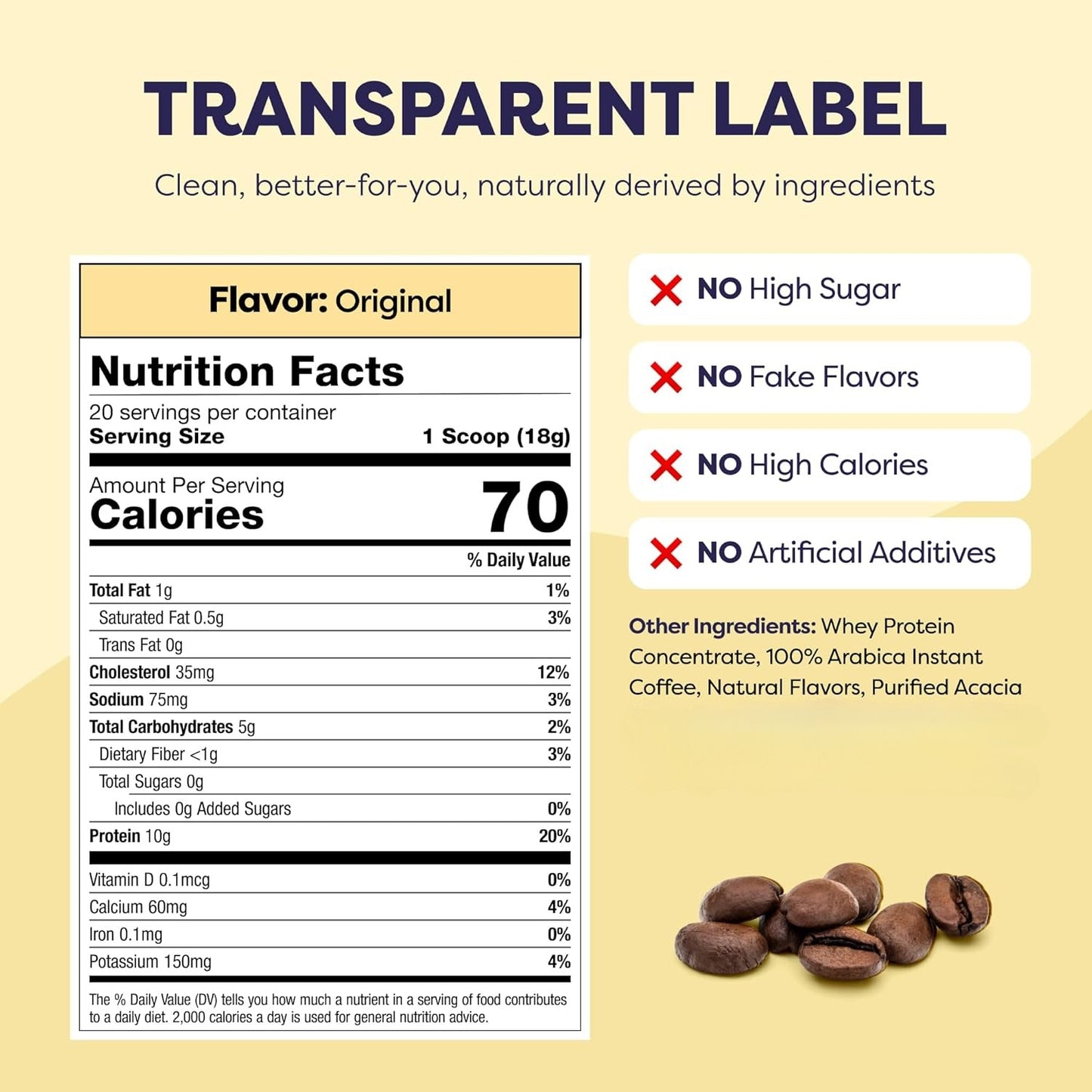 Original Protein Iced Coffee – Whey Cold Brew, 20 Servings