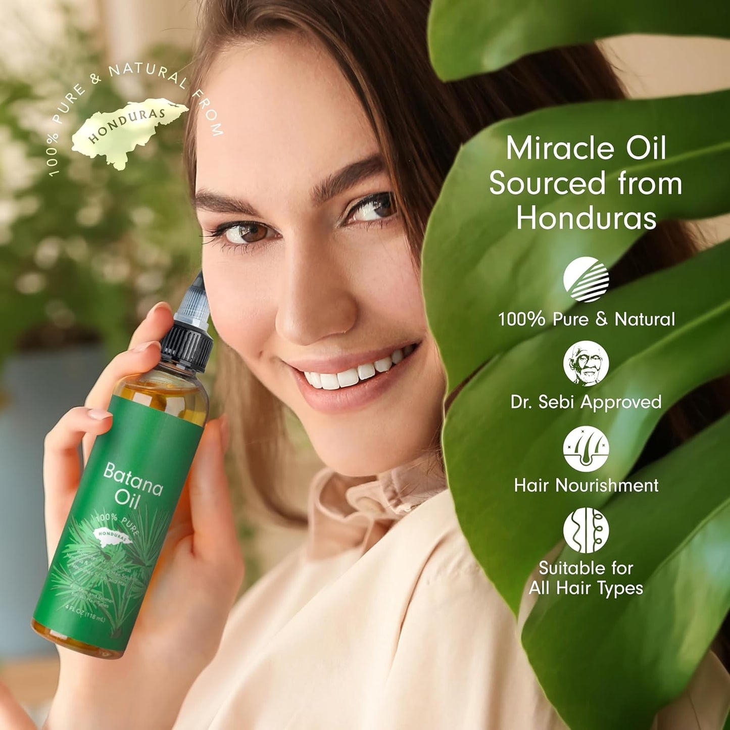 Batana Oil for Hair – 100% Pure Raw Oil from Honduras, 4oz