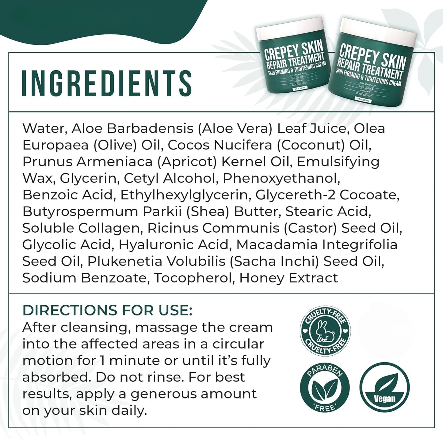 Crepey Skin Repair Treatment – Firming Body Cream, 8 oz
