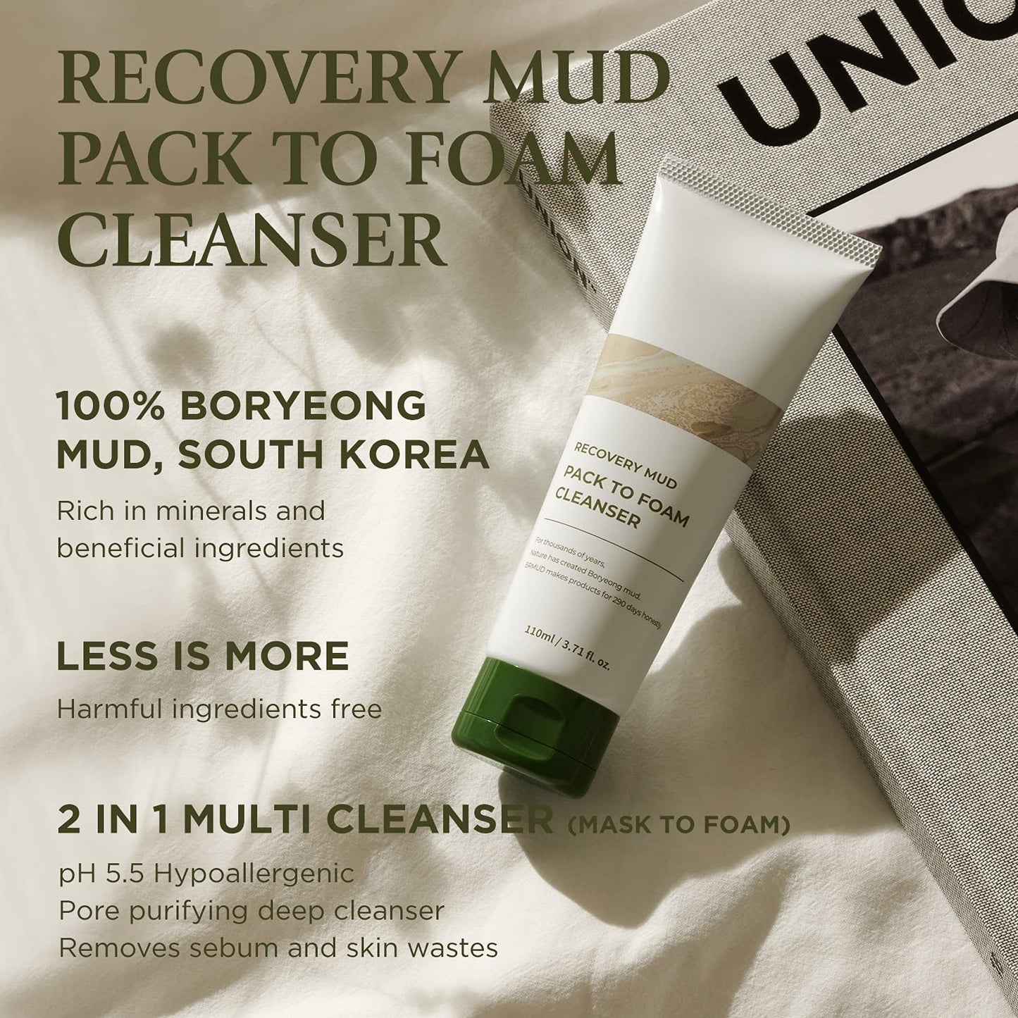 Relief Mud Mask – Hydrating Pore Cleanser for Face & Body, 3.7 oz