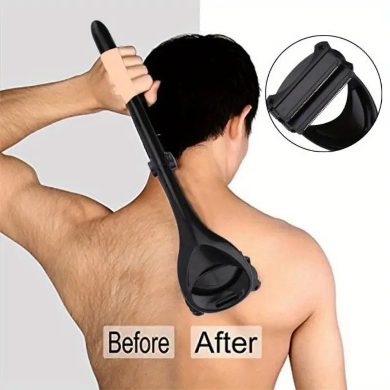 Men's Manual Back Shaver – Safe Blade, Ergonomic Handle, Power-Free Operation