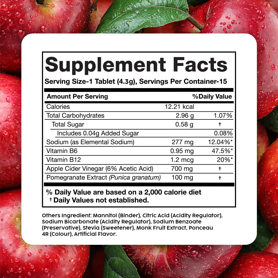Apple Cider Vinegar Effervescent – 700mg ACV, 30 Tablets
