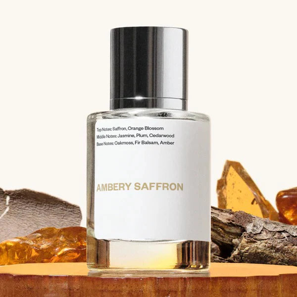 Ambery Saffron 1.7 Fl Oz (50ml) - Eau de Parfum - Inspired by Baccarat Rouge 540 - Vegan, Unisex Perfume Spray