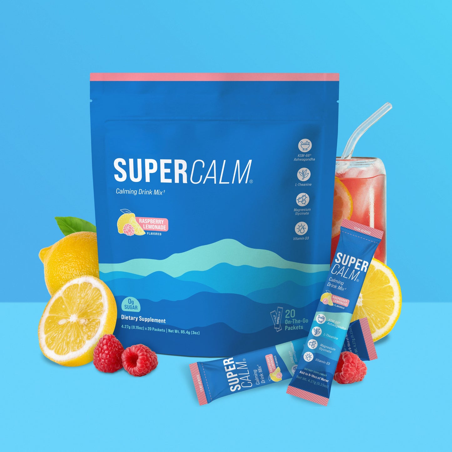 Supercalm Drink Mix – Ashwagandha, Magnesium & D3, 30 Servings