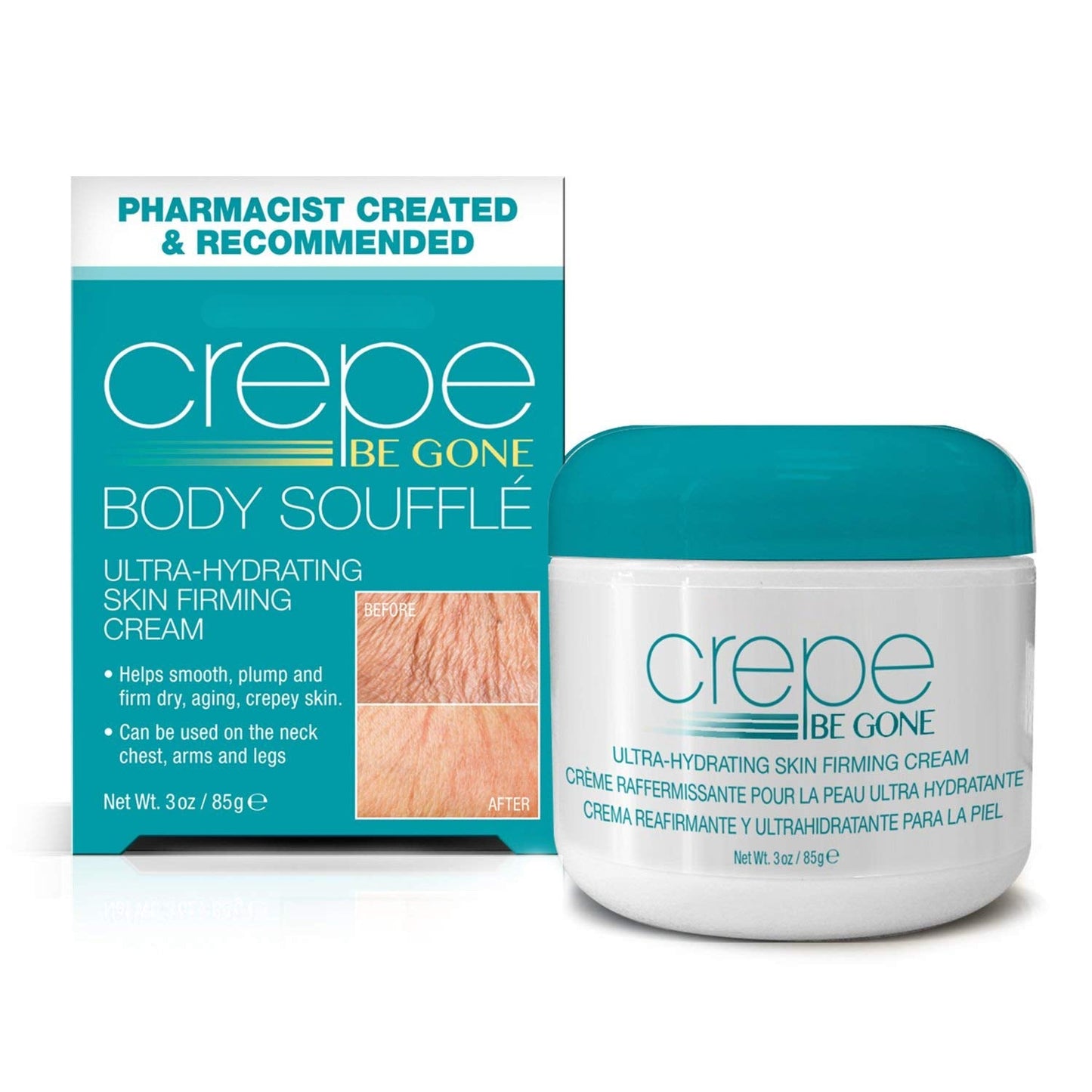 Crepe Be Gone Body Soufflé – Hydrating Cream for Dry Skin, 3 oz