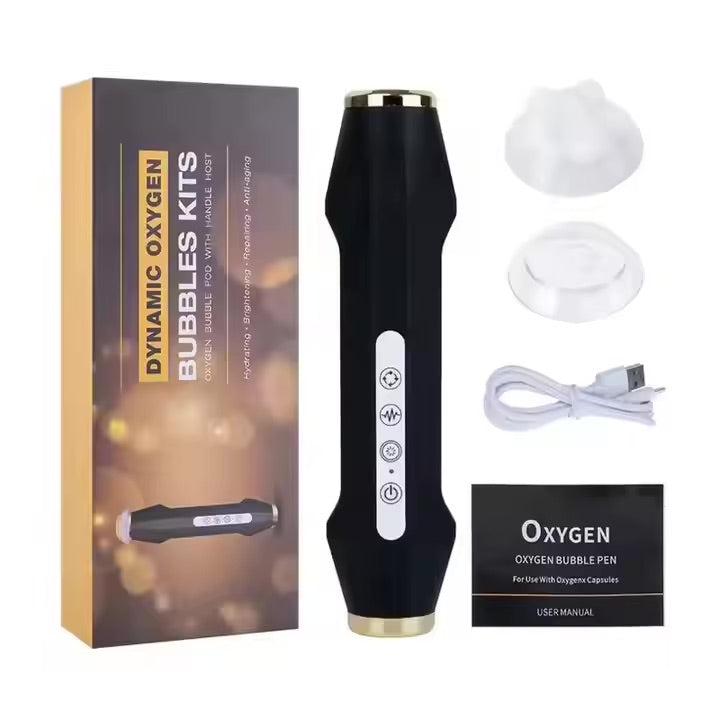 Portable CO2 Oxygen Bubble Pen - High-Frequency Vibration Facial Massager for Exfoliation and Serum Absorption