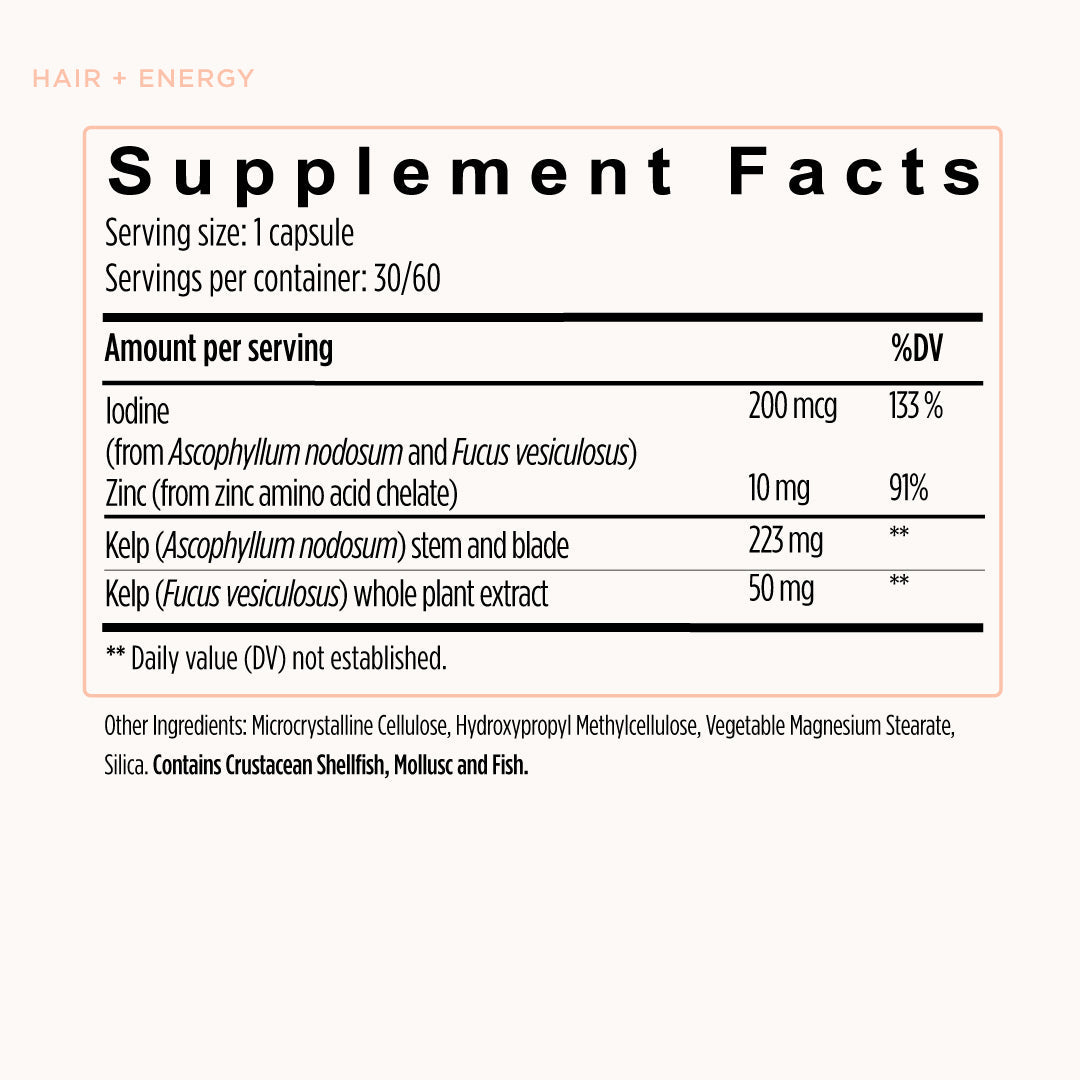 Hair + Energy Formula – Daily Supplement for Nutrient Support