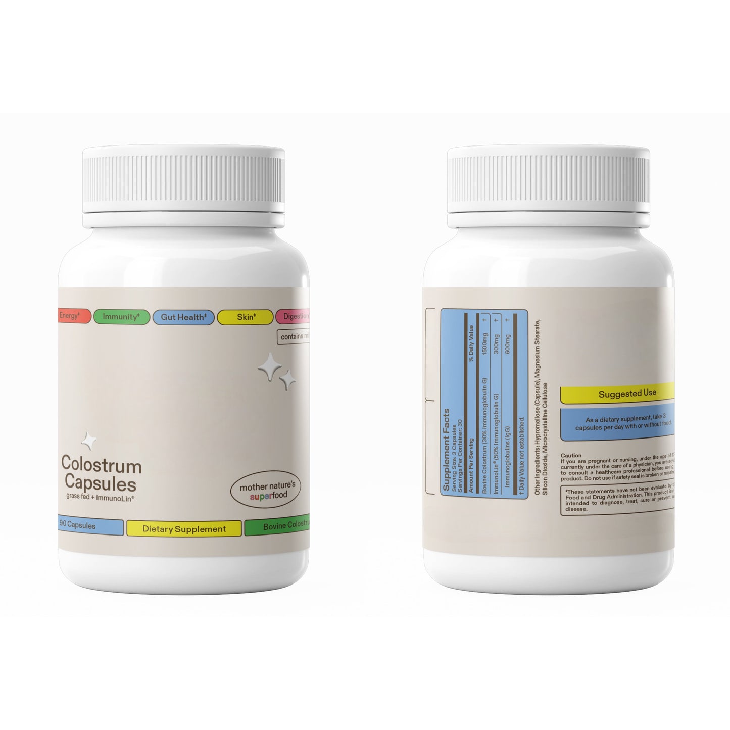 Bovine Colostrum Capsules – Daily Supplement, 30 Servings